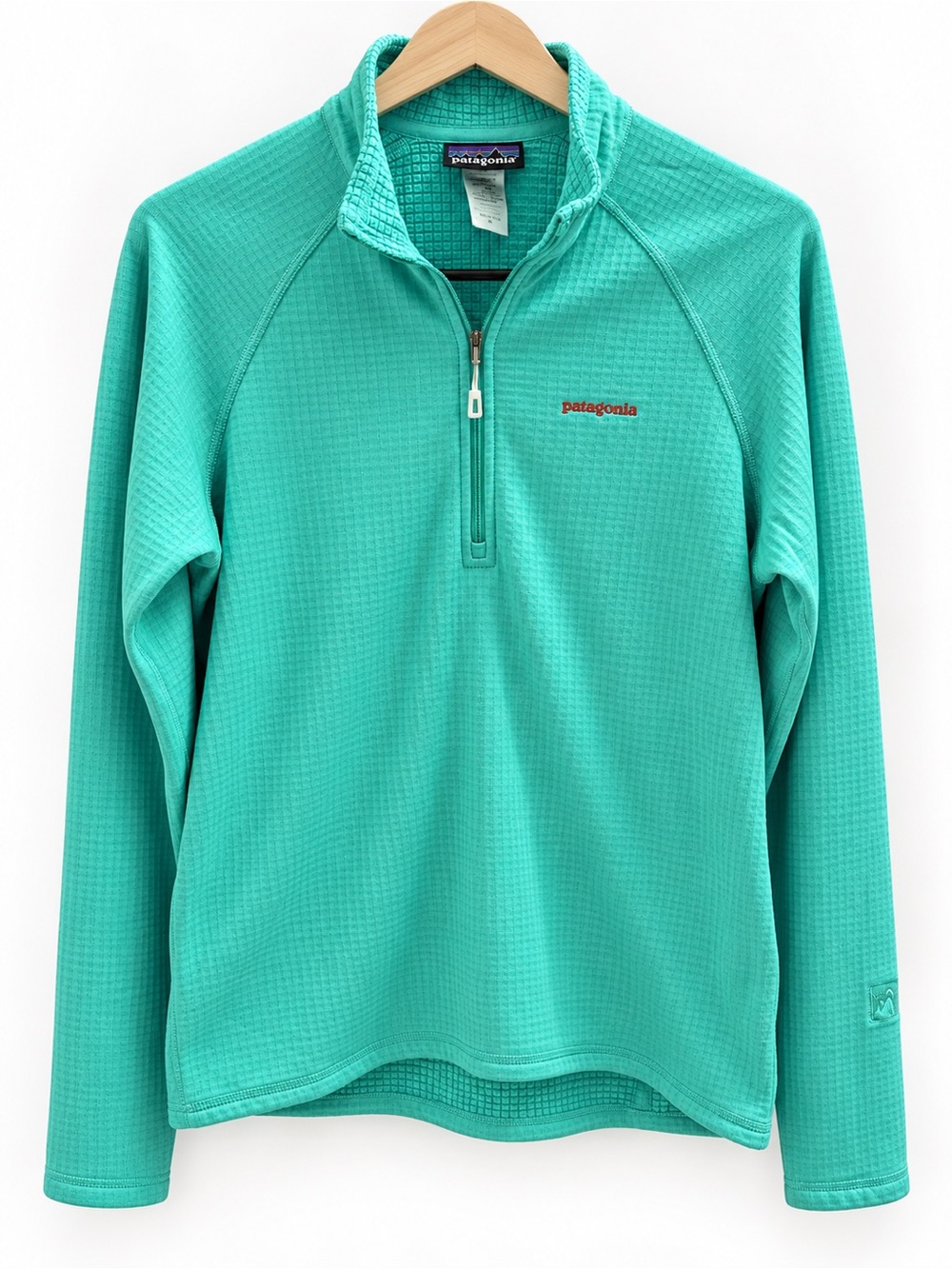 Patagonia R1 Women’s M Polartec Power Dry Grid Fleece Quarter Zip Teal